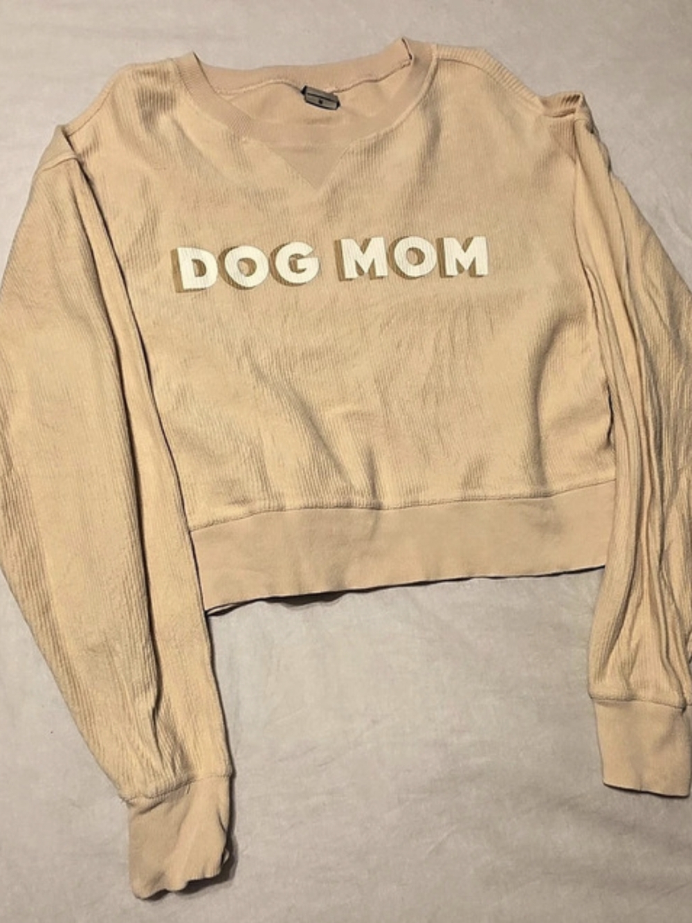chicka-d Dog Mom Corded Sweatshirt Beige Medium